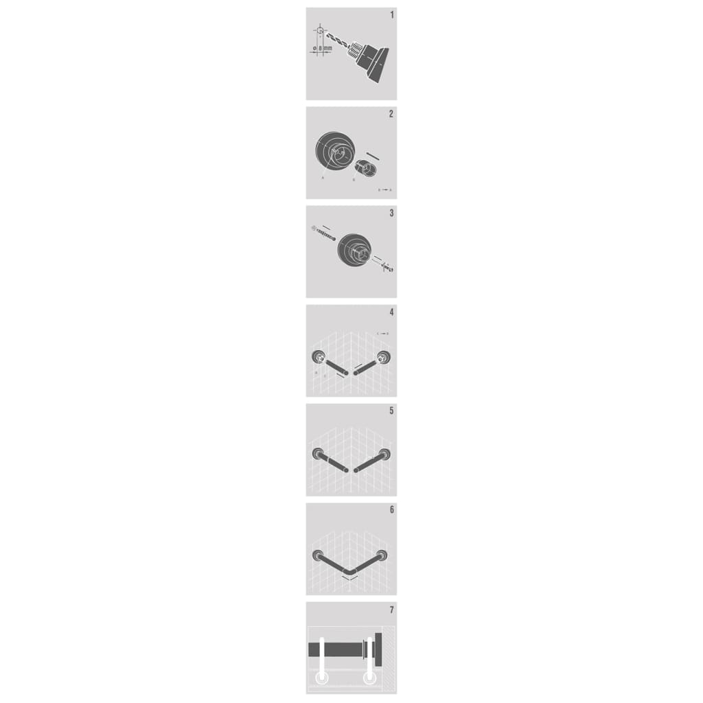 Sealskin Eck-Duschvorhangstange 90x90 cm Weiß