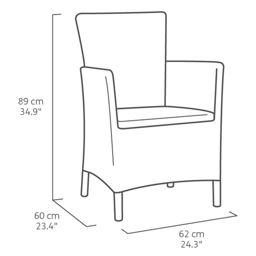 Keter 3-tlg. Garten-Sitzgruppe Iowa Graphitgrau 223929