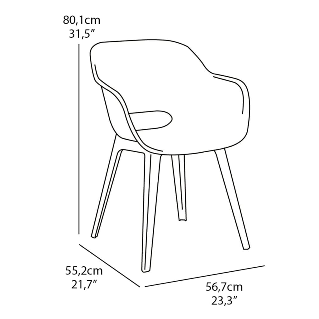 Keter Gartenstühle Akola 2 Stk. Weiß