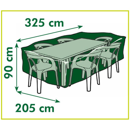 Gartenmöbel-Abdeckung für rechteckige Tische 325x205x90 cm