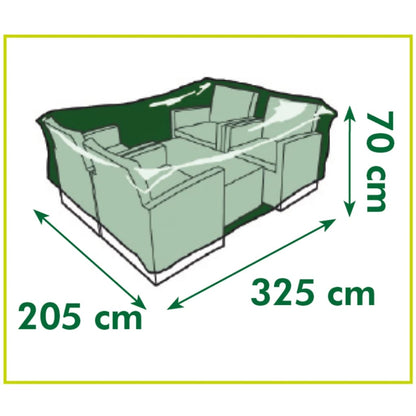 Nature Gartenmöbelabdeckung für niedrigen Tisch Stühle 325x205x70 cm