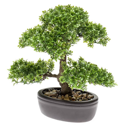 Emerald Kunstpflanze Bonsai Mini-Ficus Grün 32 cm 420002