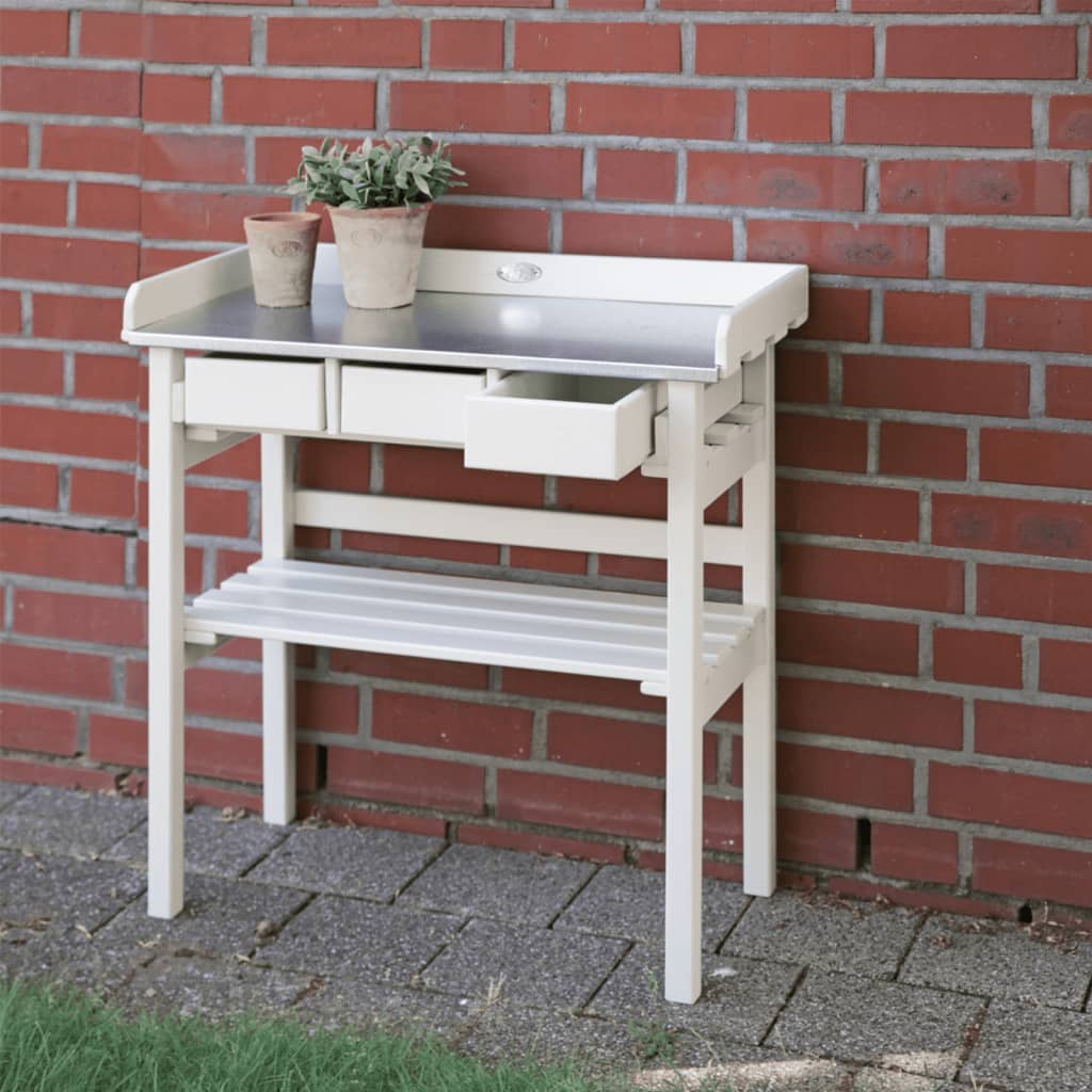 Esschert Design Garten-Arbeitstisch Weiß CF29W