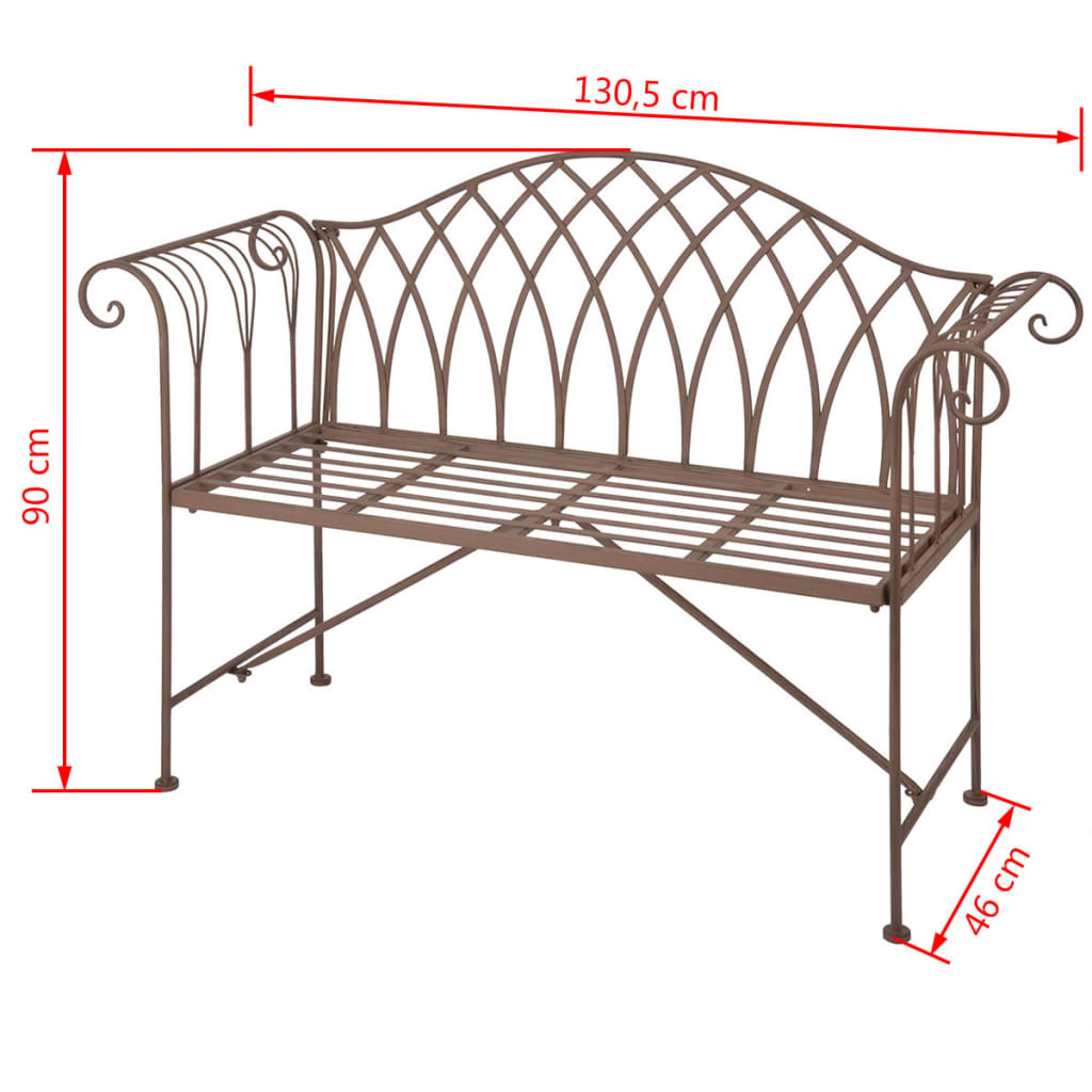 Esschert Design Gartenbank aus Metall im Altenglischen Stil MF009