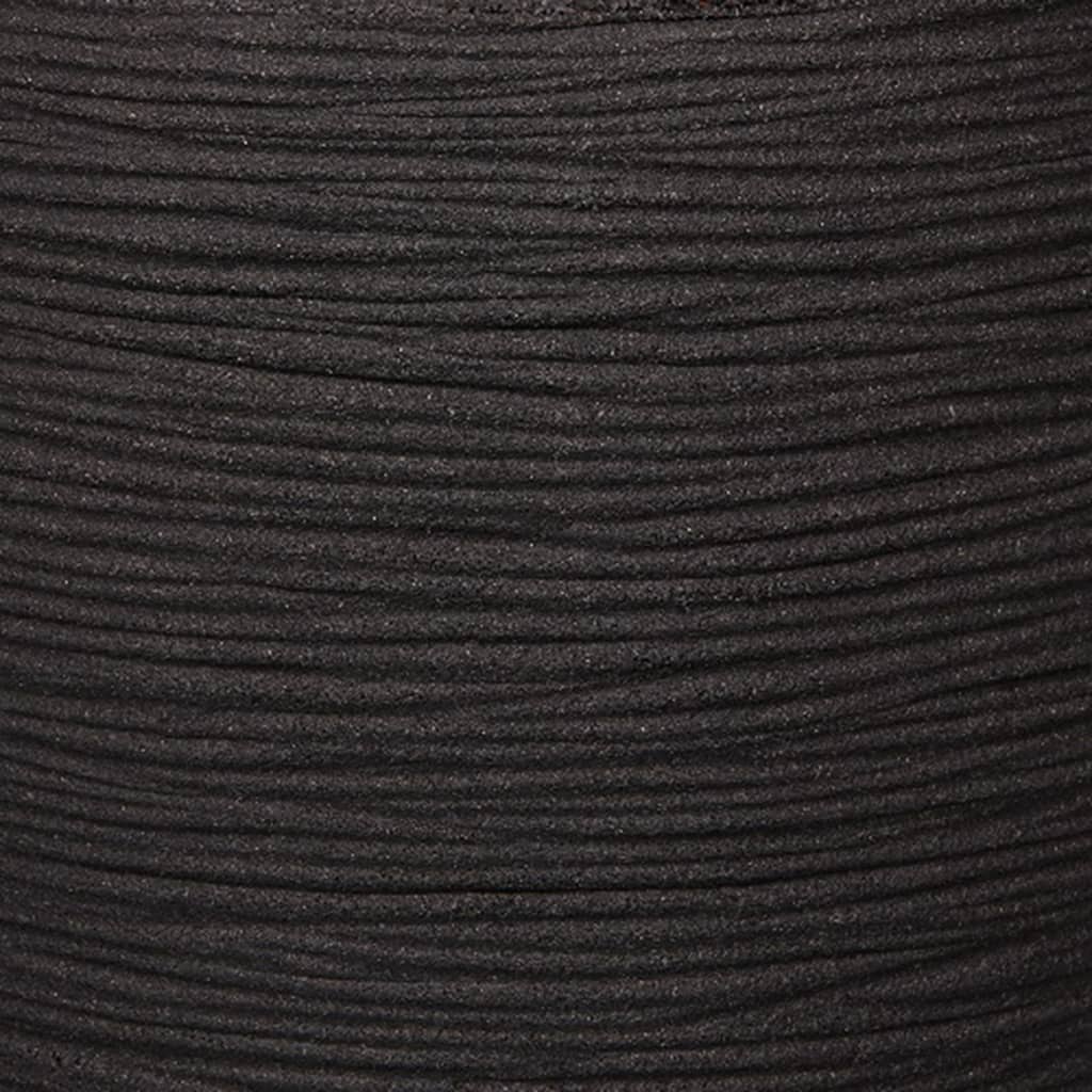 Capi Blumentopf Nature Rib Elegant Niedrig 36 x 47 cm Schwarz KBLR782