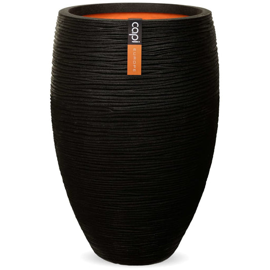 Capi Vase "Nature Rib" Elegant Deluxe 40 x 60 cm Schwarz