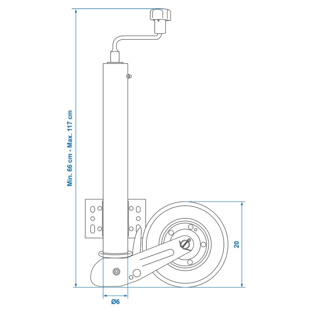 ProPlus Stützrad 60 mm mit stabilem Gummireifen 20 x 6 cm 341505