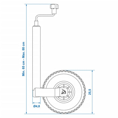 ProPlus Stützrad 48 mm mit luftgefüllten Reifen 26 x 8,5 cm 341507