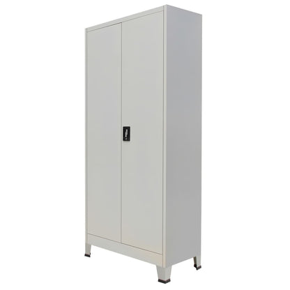 Büroschrank mit 2 Türen Stahl 90x40x180 cm Grau