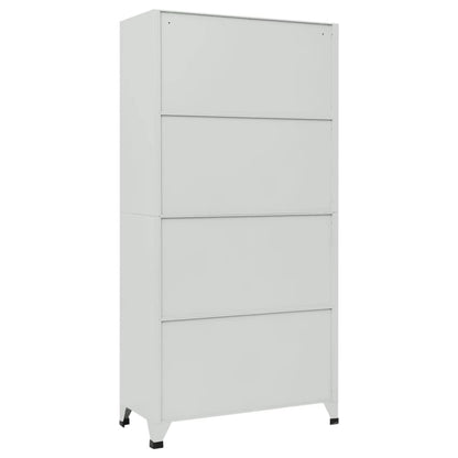 Schließfachschrank mit 6 Fächern Stahl 90x45x180 cm Grau