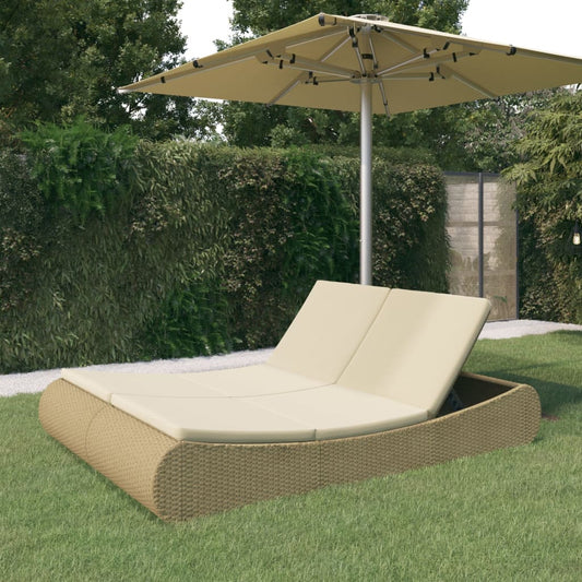 Outdoor-Sonneninsel Poly Rattan Beige