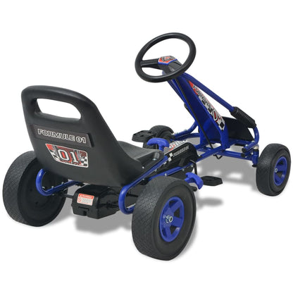 Pedal Go-Kart mit verstellbarem Sitz Blau