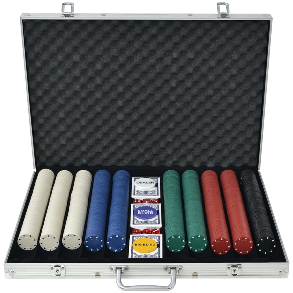 Poker Set mit 1.000 Chips Aluminium