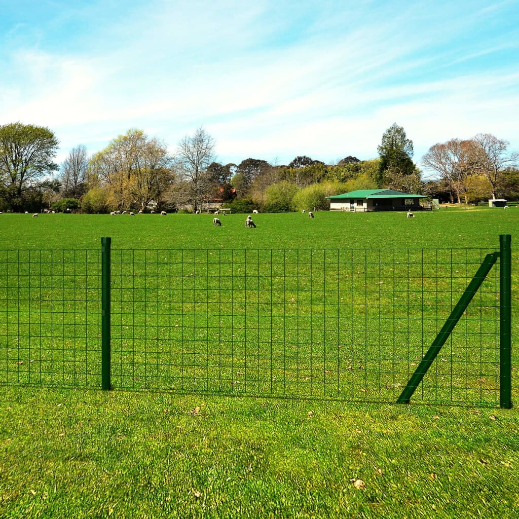 Eurozaun Stahl 25 x 0,8 m Grün