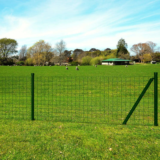 Eurozaun Stahl 25 x 0,8 m Grün