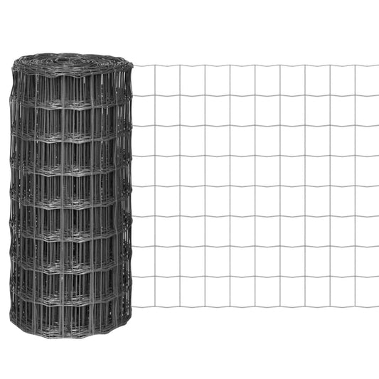 Eurozaun Stahl 10 x 0,8 m Grau