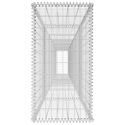 Gabionenwand mit Abdeckung Verzinkter Stahl 600x50x100 cm