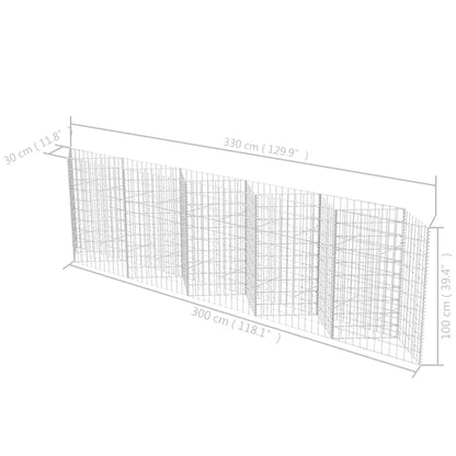 Gabionenkorb Pflanzkasten Gemüse-Hochbeet Stahl 300×30×100 cm