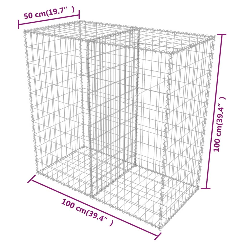 Gabionenkorb Stahl 100×50×100 cm