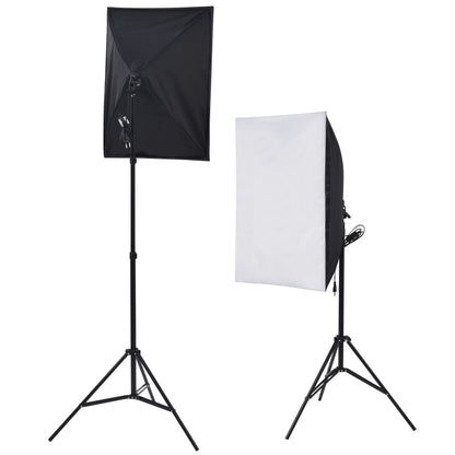 Fotostudio-Set 5 farbige Hintergründe & 2 Softboxen