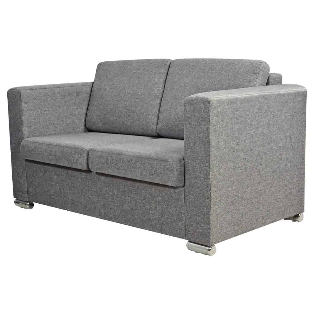 2-Sitzer Sofa Stoff Hellgrau