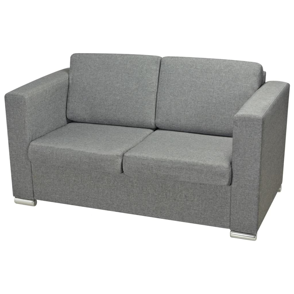 2-Sitzer Sofa Stoff Hellgrau