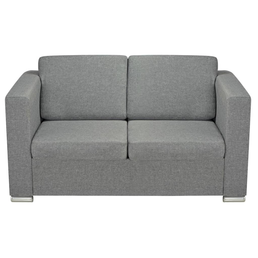 2-Sitzer Sofa Stoff Hellgrau