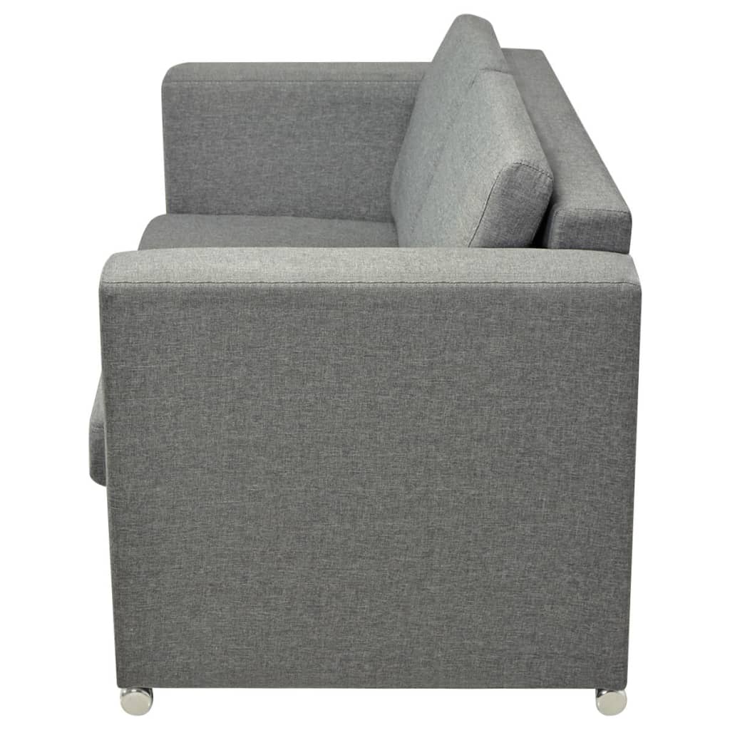 2-Sitzer Sofa Stoff Hellgrau