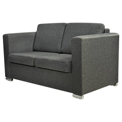 2-Sitzer Sofa Stoff Dunkelgrau