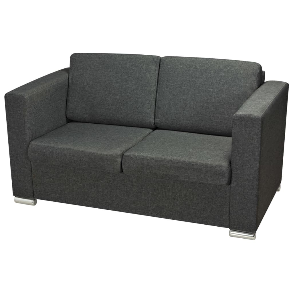 2-Sitzer Sofa Stoff Dunkelgrau