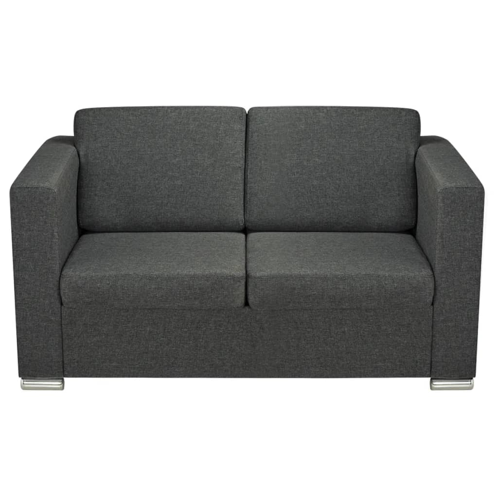 2-Sitzer Sofa Stoff Dunkelgrau