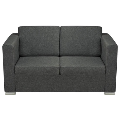 2-Sitzer Sofa Stoff Dunkelgrau