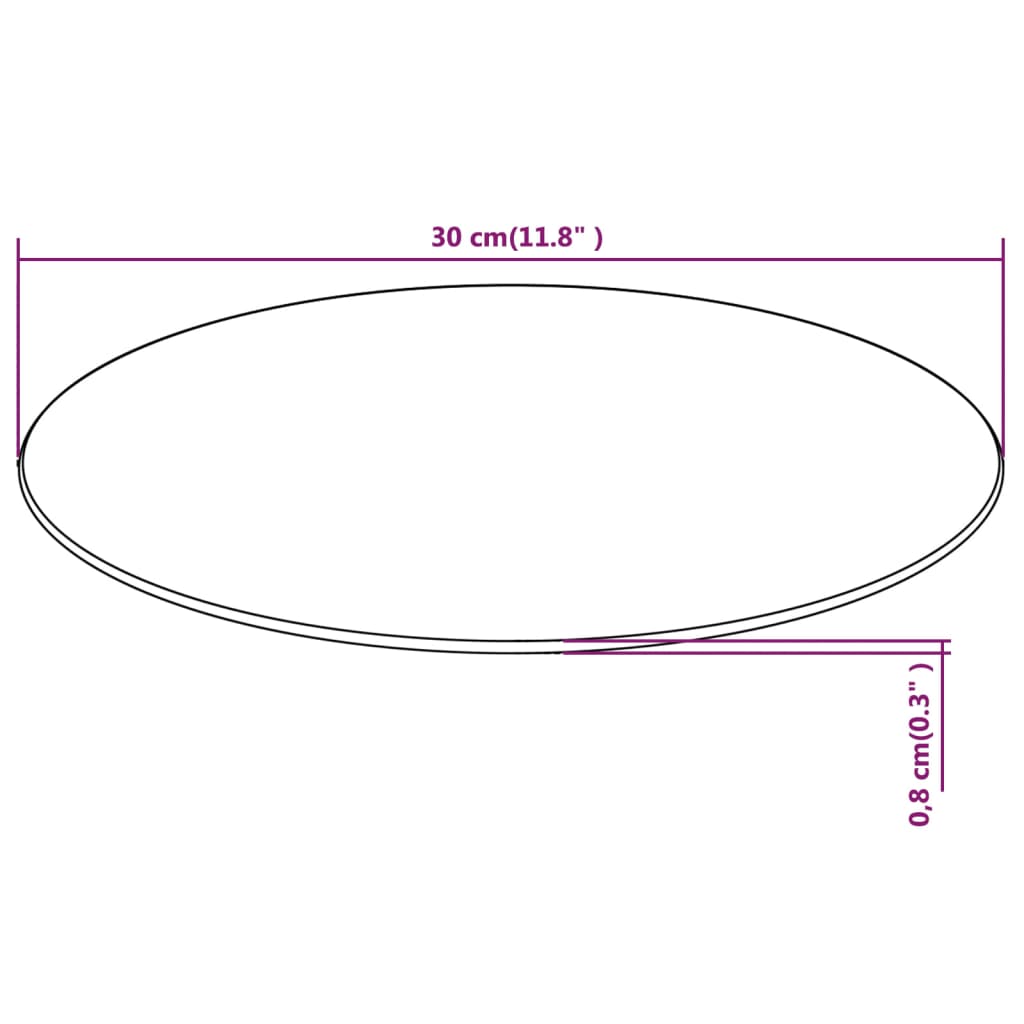 Tischplatte aus gehärtetem Glas rund 300 mm