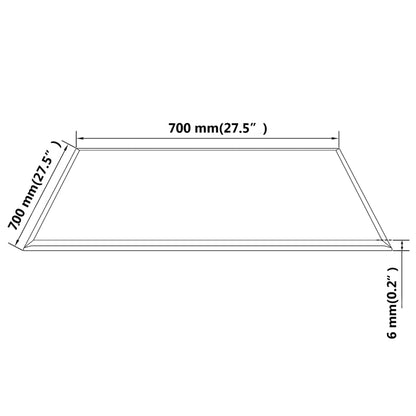 Tischplatte aus gehärtetem Glas quadratisch 700x700 mm