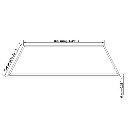 Tischplatte aus gehärtetem Glas quadratisch 800x800 mm