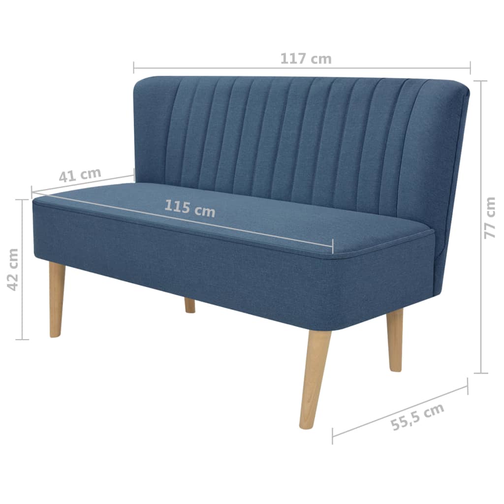 Sofa Stoff 117 x 55,5 x 77 cm Blau