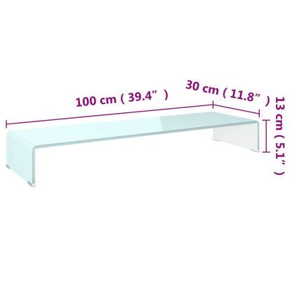 TV-Aufsatz/Monitorerhöhung Glas Grün 100x30x13 cm