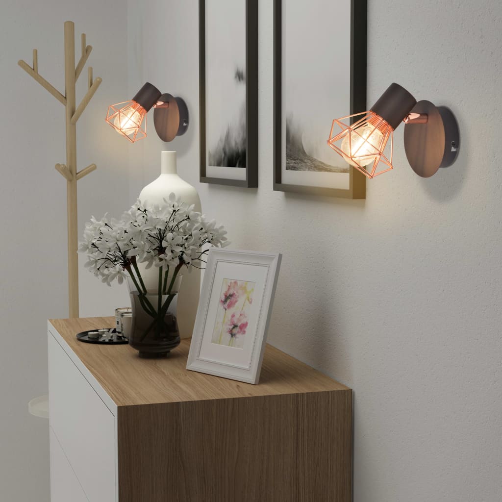 Wandleuchten 2 Stk. mit 2 LED-Glühlampen 8 W