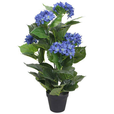 Künstliche Hortensie mit Topf 60 cm Blau