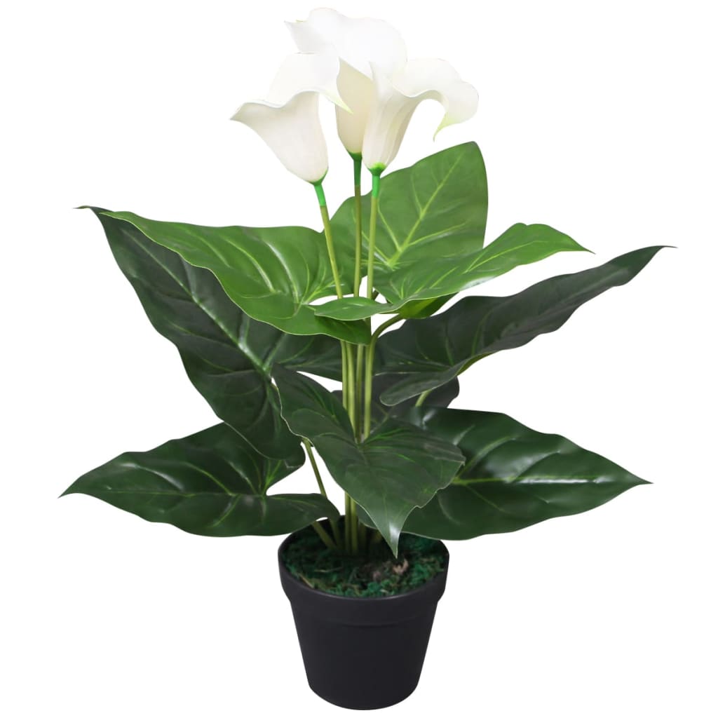 Künstliche Calla-Lilie mit Topf 45 cm Weiß