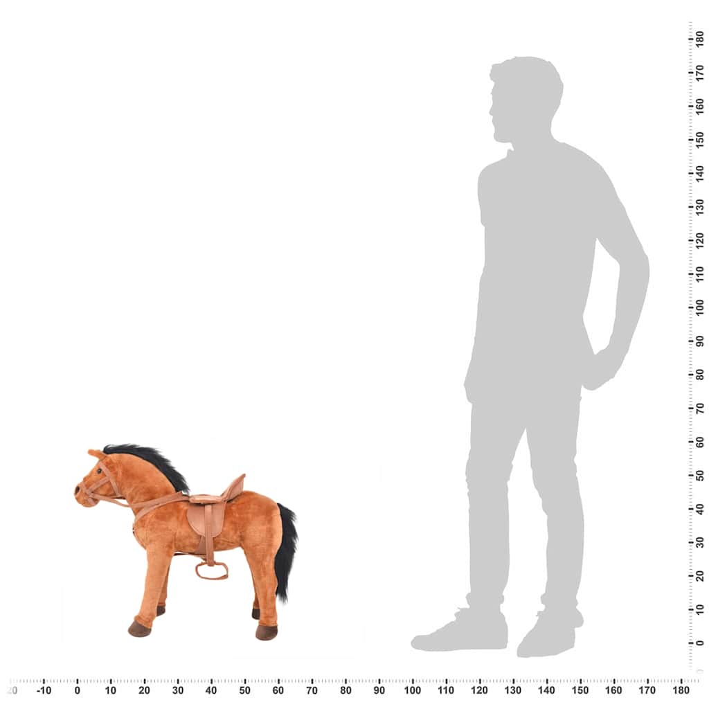 Plüschtier Pferd Stehend Plüsch Braun
