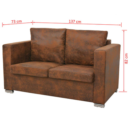 2-Sitzer Sofa 137 x 73 x 82 cm Künstliches Wildleder