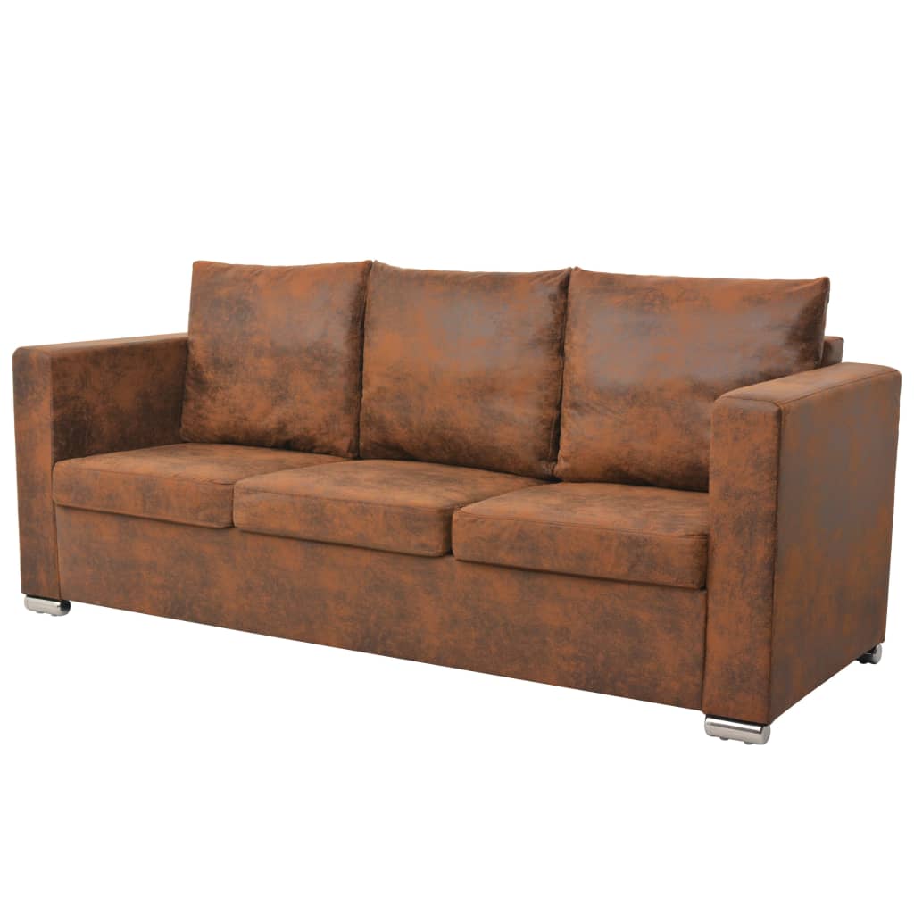 3-Sitzer Sofa 191 x 73 x 82 cm Künstliches Wildleder