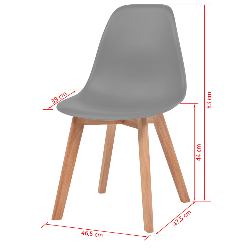 vidaXL Esszimmerstühle 2 Stk. Grau Kunststoff