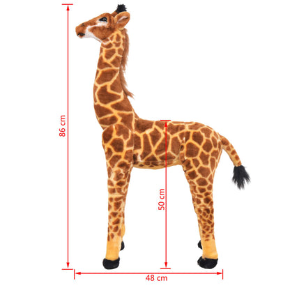 Plüschtier Giraffe Stehend Plüsch Braun und Gelb XXL