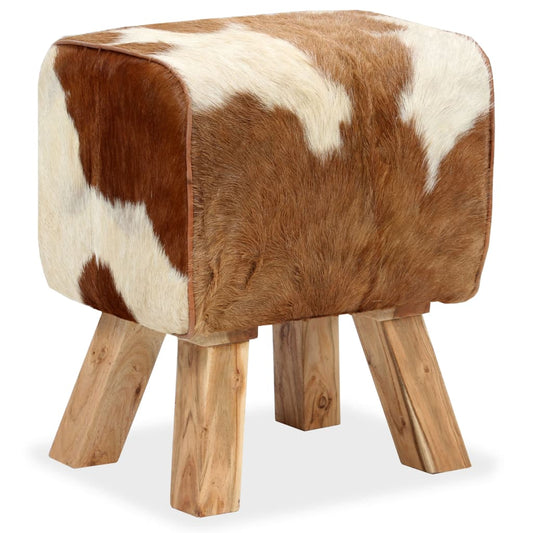 Hocker Echtes Ziegenleder 40 x 30 x 45 cm