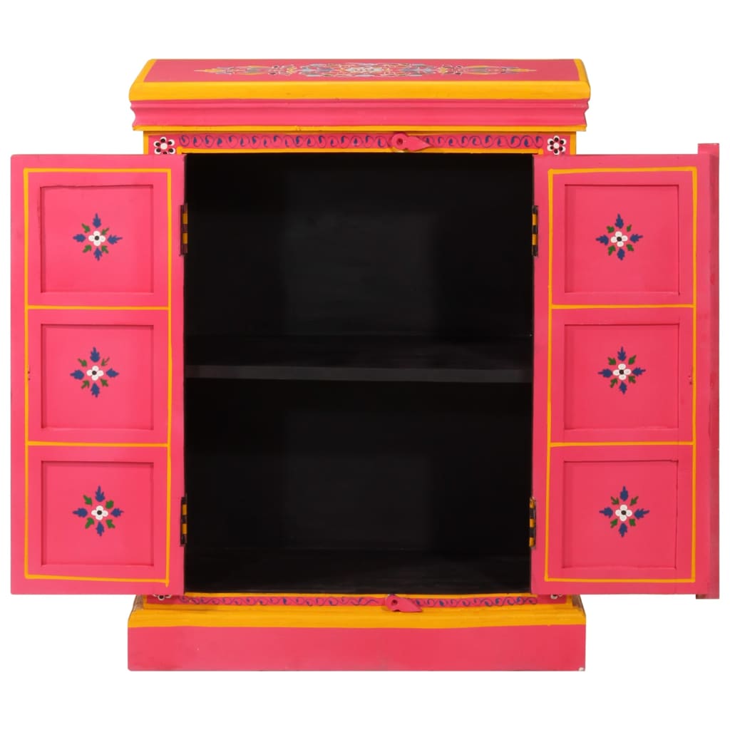 Sideboard Massivholz Mango Rosa Handbemalt