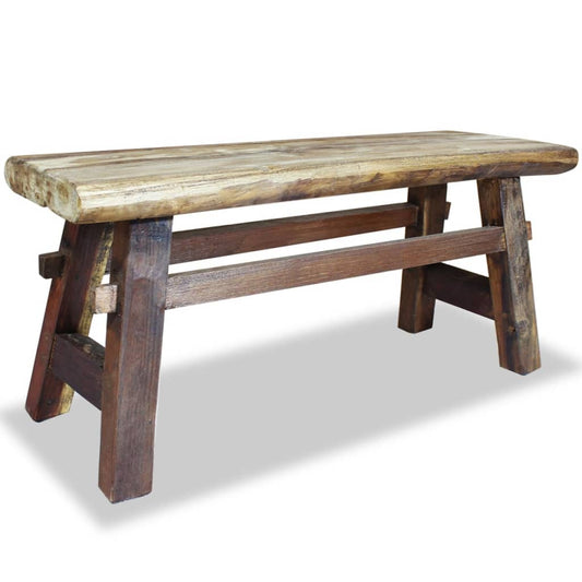 Bank Gemischtes Altholz und Massivholz Teak 100x28x43 cm