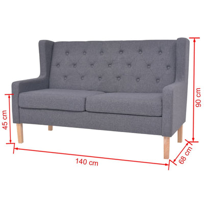 2-Sitzer-Sofa Stoff Grau