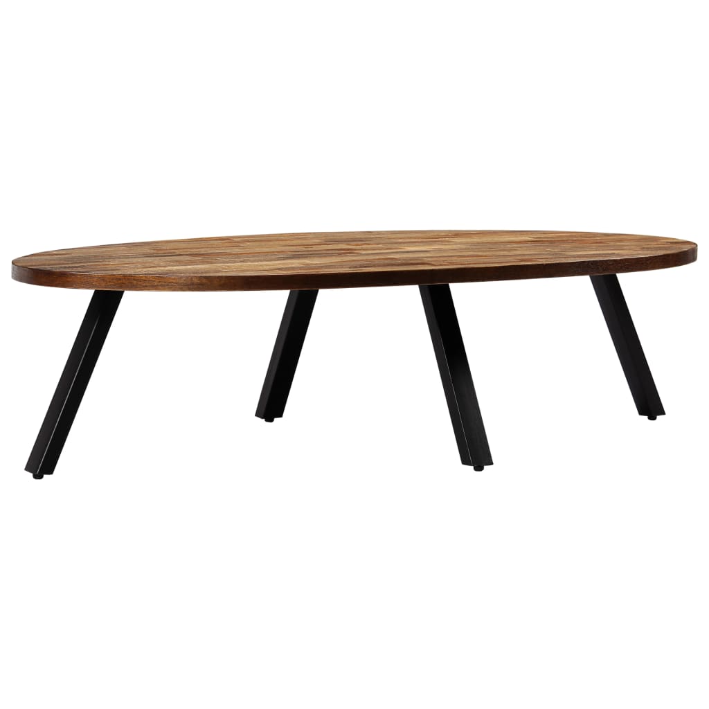 Couchtisch Recyceltes Massivholz Teak Oval 120 x 60 x 30 cm